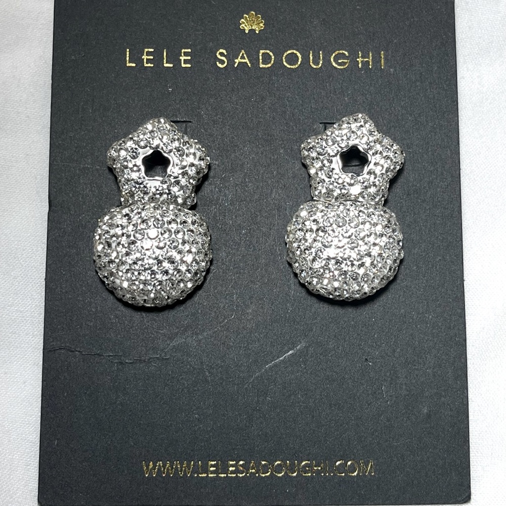 LELE SADOUGHI Pavé Star Flower Hinge Stud Earrings in Crystal